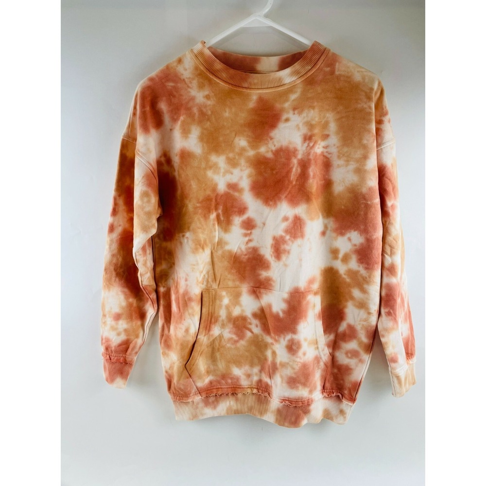 Nordstrom BP Sweatshirt Women's XXS Pink Orange Tie Dye Oversized Crewneck NWT!